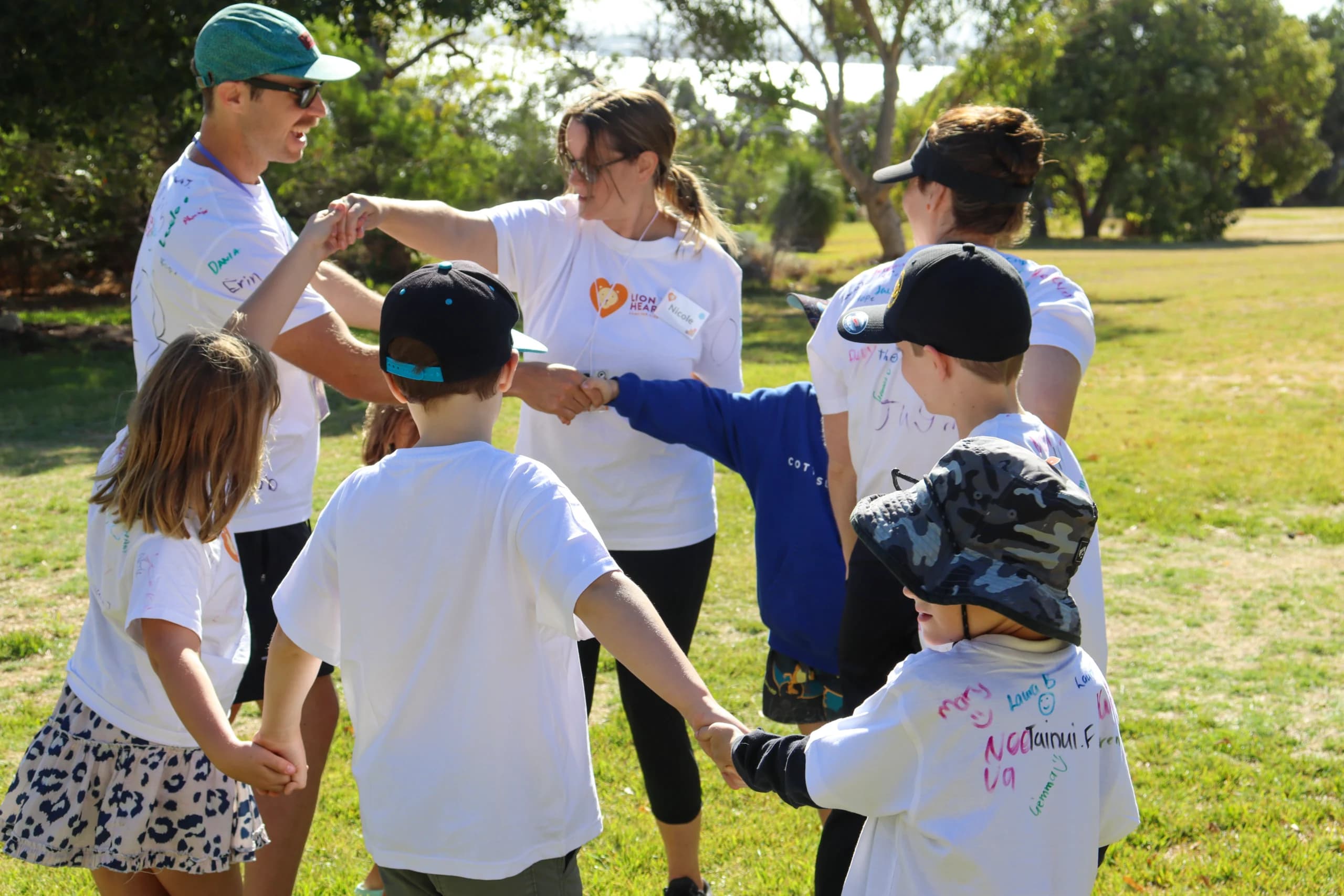 child participating in grief support activity at Lionheart