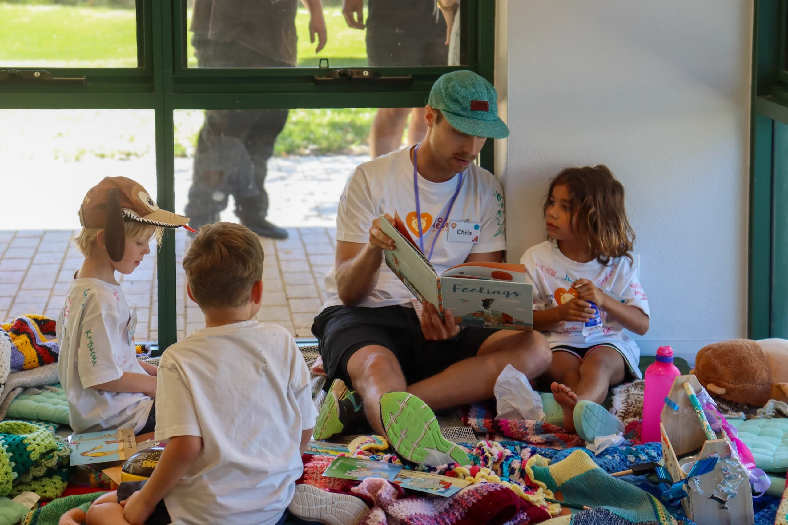 child participating in grief support activity at Lionheart